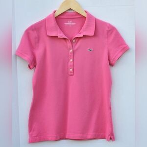 Vineyard Vines Women's Pink Cotton Polo Shirt Size S Preppy  Casual Golf y2k